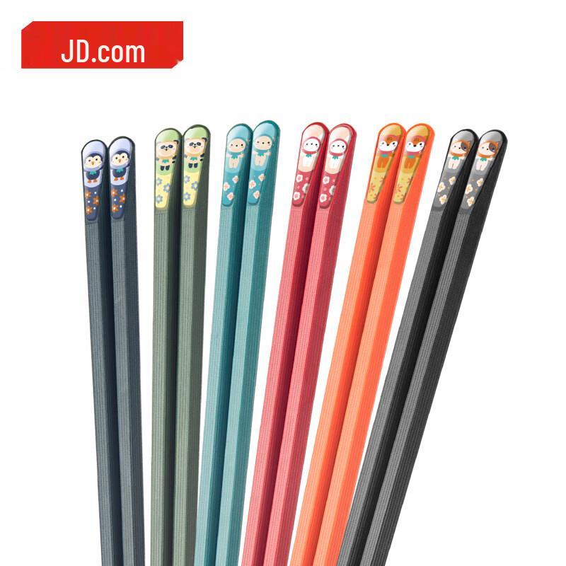 Jingdong Zao Japanese Cartoon Antibacterial Alloy Chopsticks (10 Pairs)