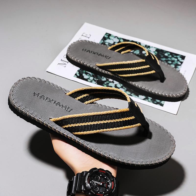 Summer flip-flops trend personality indoor and outdoor men's leisure beach drag cool slippers pinch foot drag foreign trade