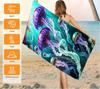 Jellyfish print beach towel with ultrafine fiber,fast drying,strong water absorption,beach swimming pool ocean pattern bathtowel