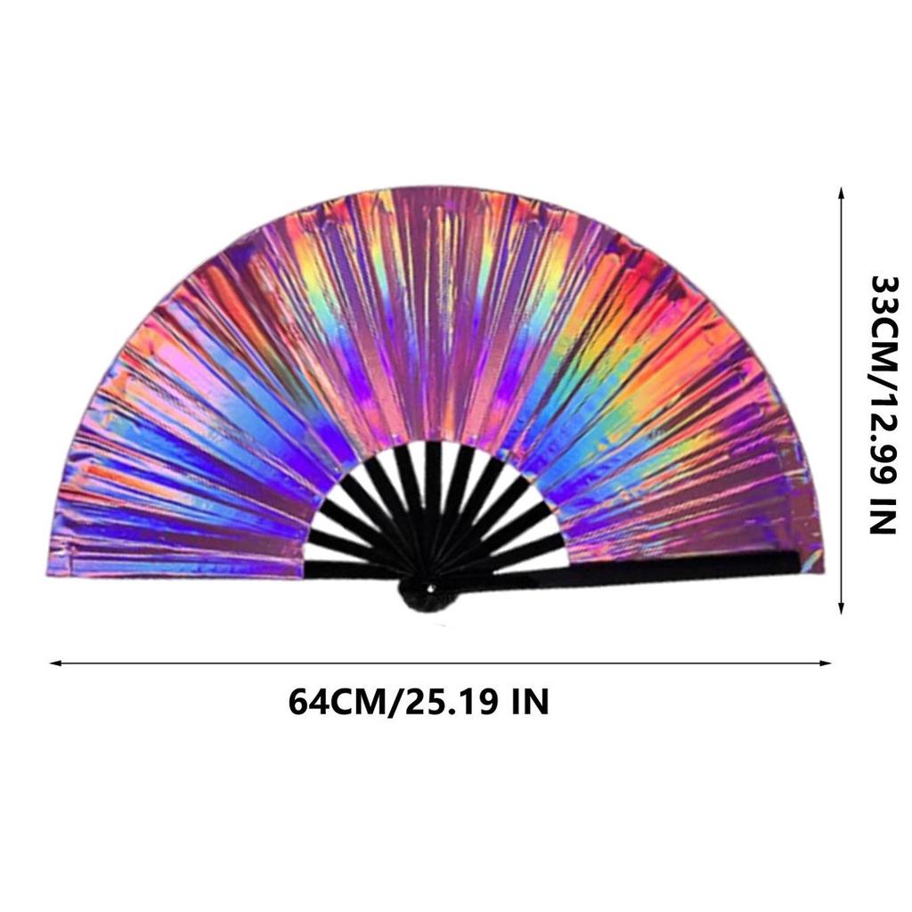 Raves Hand Fan Foldable Craft Holding Lasers Colors Hand Fan Festival Handheld Folding Fan For Dance Decoration Holiday Party