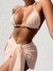 2025 Sexy Three-Piece Bikini Swimsuit with Mesh Skirt for Women