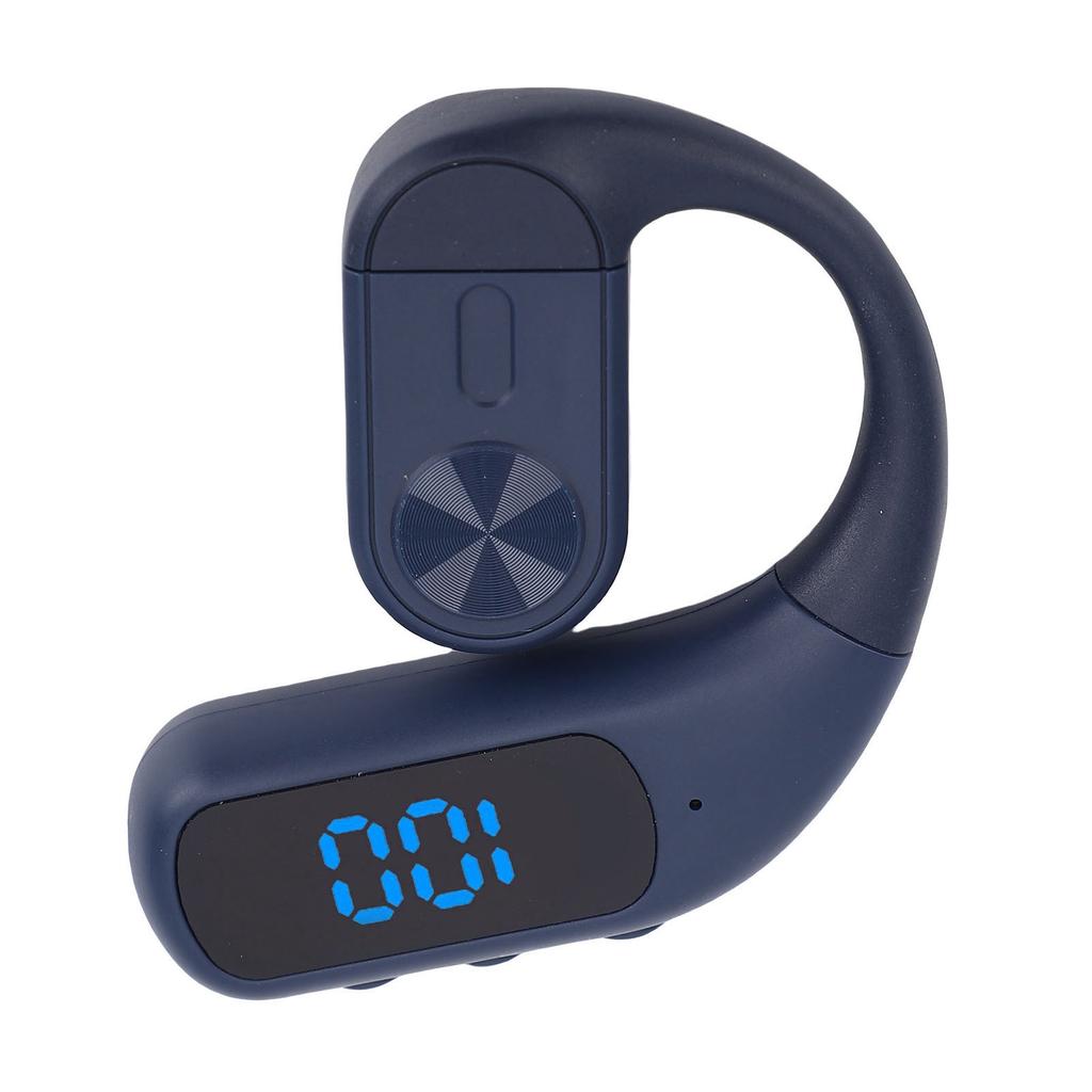 Wireless Earpiece Bluetooth Stereo Ear Hook Single Ear Business Sport Earphone with Noise Canceling Mic Digital Display