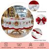Printed Christmas Tablecloth with Flowers Bells Red Ribbons and Bow Designs for Holiday Use