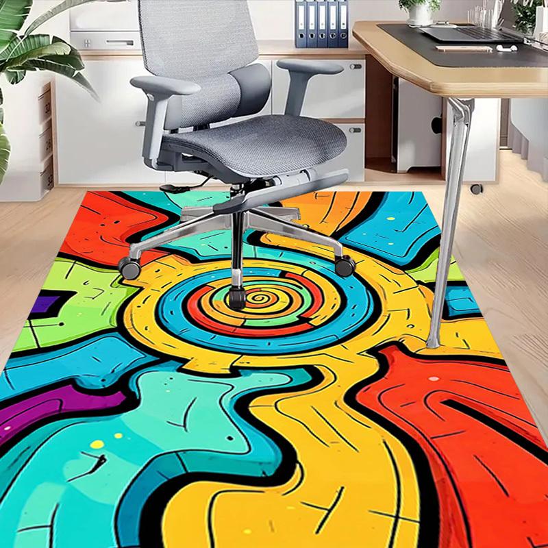 1PC Spiral Pattern Extra Large Non Slip Floor carpet, Office, family, Studio Large Area Rug Indoor Rugs, Bold Statement Piece