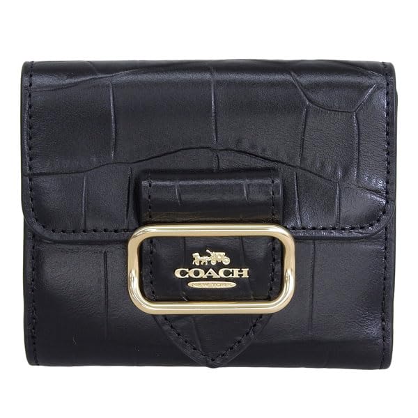 Wallet Bifold Folding Wallet Compact Outlet Brand Leather CM263 [Coach] Women's (BLACK/Black) [Item]
