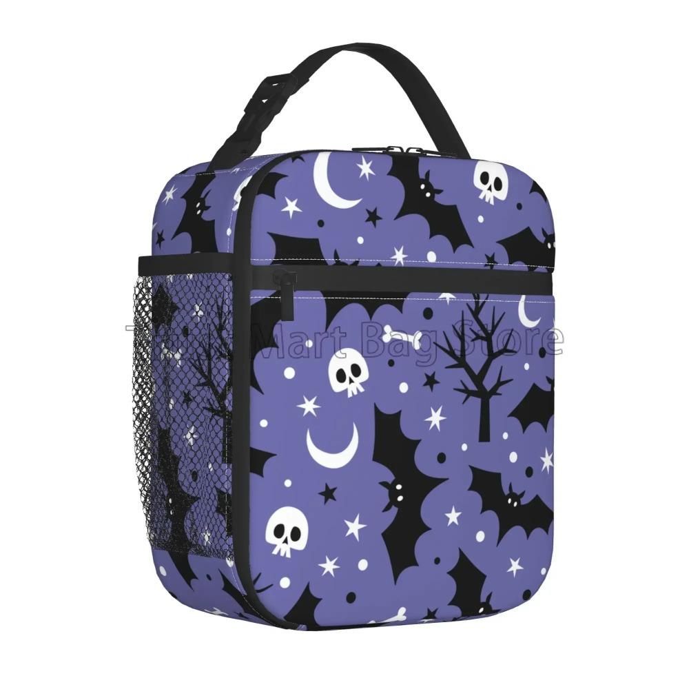 Halloween Fledermäuse Isolierte Lunchtasche Wiederverwendbar Tragbar Wasserdicht Lunchbox Kühltasche Thermisch Oxford Bento Tragetasche für Arbeit Picknick