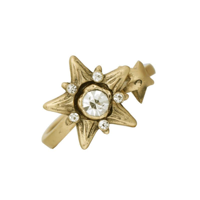 

Copper Elegant Retro Adjustable Ring For Women With Striking Starry Zircon And Appeal Chic