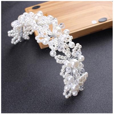 Wedding Bridal Headgear Handmade Headband Bridal Jewelry Wedding Accessories Pearl Ball Head Crown Headband