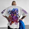 T-shirt Stampata Gengar Derivati Animazione Pokémon Uomo e Donna Estate 2025 Oversize Larga Cotone Street Trend Marca Top