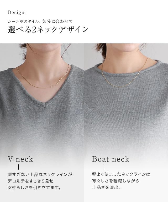 Pierrot Premium Cashmere Touch Knit Sweater for Women Solid Simple Boat Versatile Top (Long Sleeve, Color, V-Neck, Neck) - Fall/Winter (Small/V-Neck,