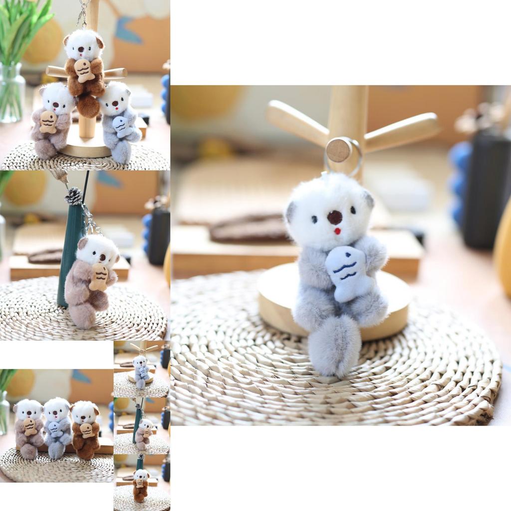 Entzückender Plüschtier Otter Schlüsselanhänger Superweiches Kurzplüsch Stofftier