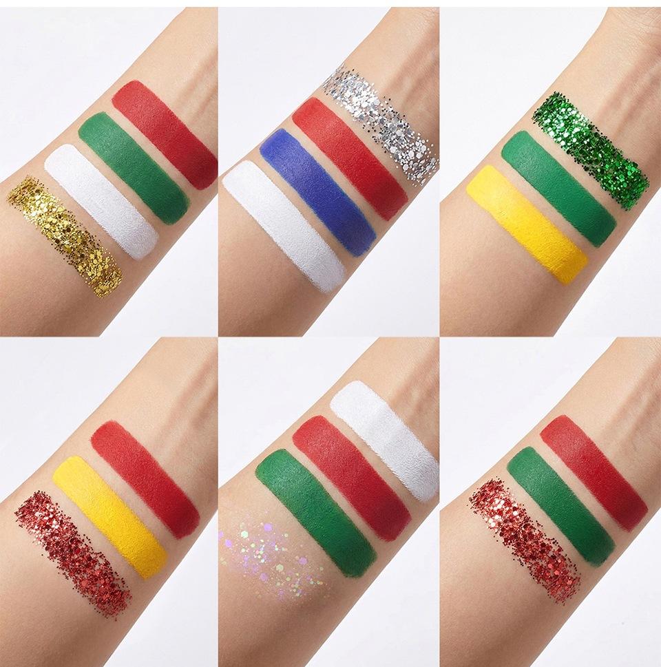 Face Paint Stick and Glitter Stick Set for Body and Hair Suitable for Parties Festivals and Stage Makeup Applications