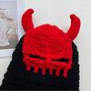 Devil Horn Face Cover Hat Knitted Balaclava Caps for Adult Teens Winter Warm Hat Adult Halloween Cosplay Costume Headwear