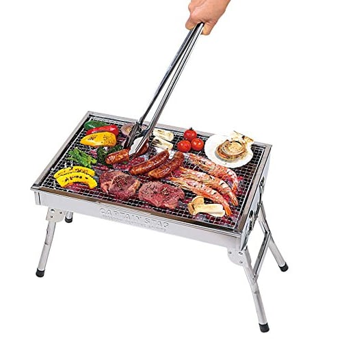 Captain Stag BBQ Beginner Tool Set (UG-3248) - Includes Tongs, Charcoal Tongs, Brush, and Gloves