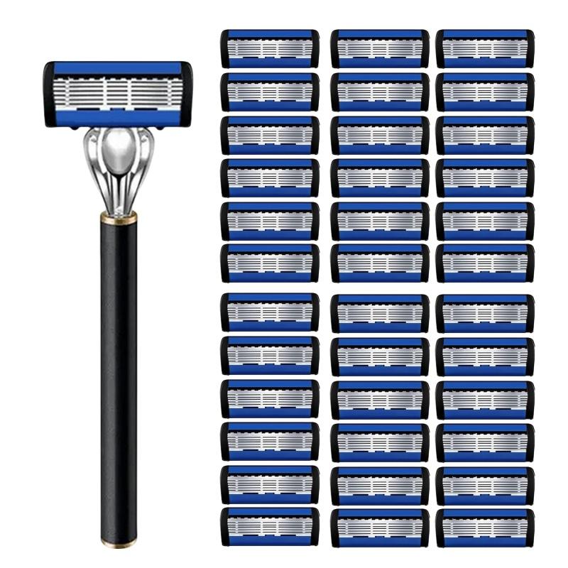 Razor Classic 6 Layer Safety Razor for Mens Shaving&Womens Hair Removal Shaving Blades Manual Shaver