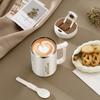 Leeseph Coffee Mug With Handle and Sealing Lid and Spoon, Stainless Steel Coffee Travel Mug Double Wall Leak Proof Cup