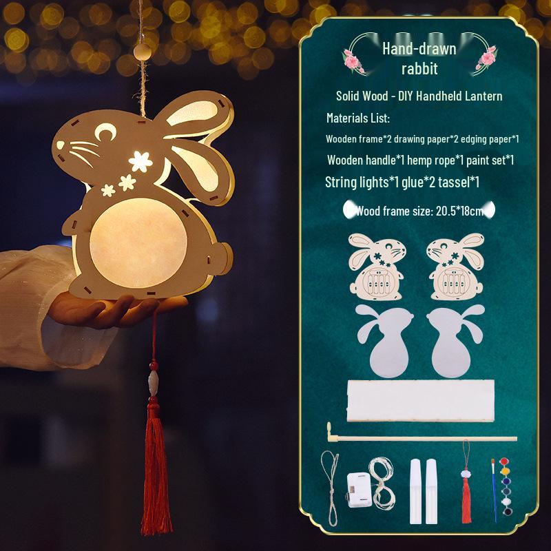 Handmade DIY Lantern Kit: Mid-Autumn Festival Floral Grass Hanfu Style