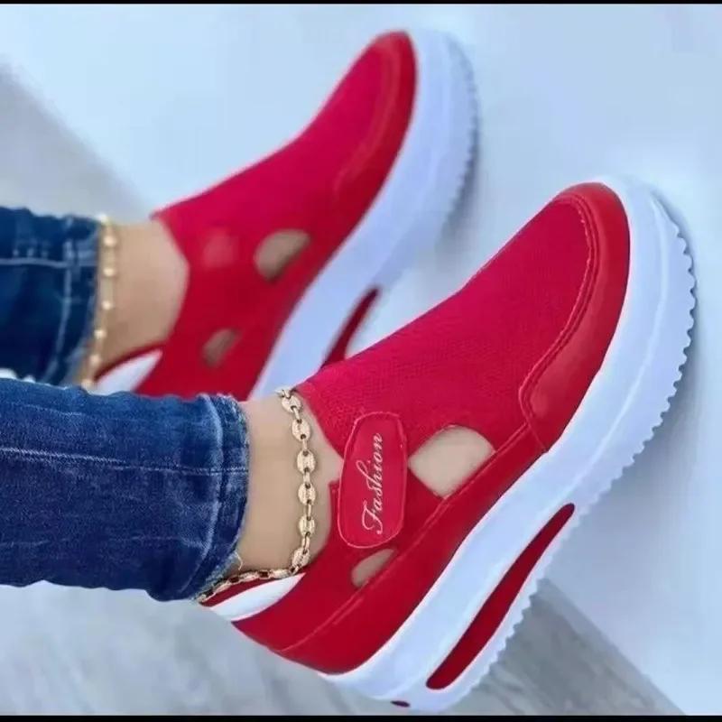 Fashion Casual Shoes Women Breathable Mesh Sandals Fashion Brand Summer Women Sandals Platform Vulcanized Shoes Femme New  Sneakers2024