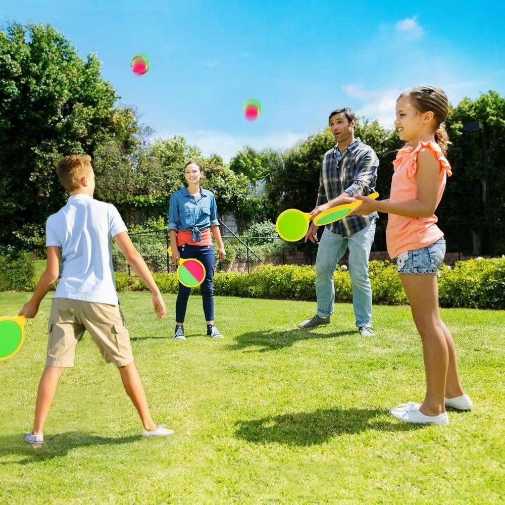 Tennis Style Suction Cup Ball Fun Design Throwing Toy Ball Toss and Catch Ball Set  Park Games