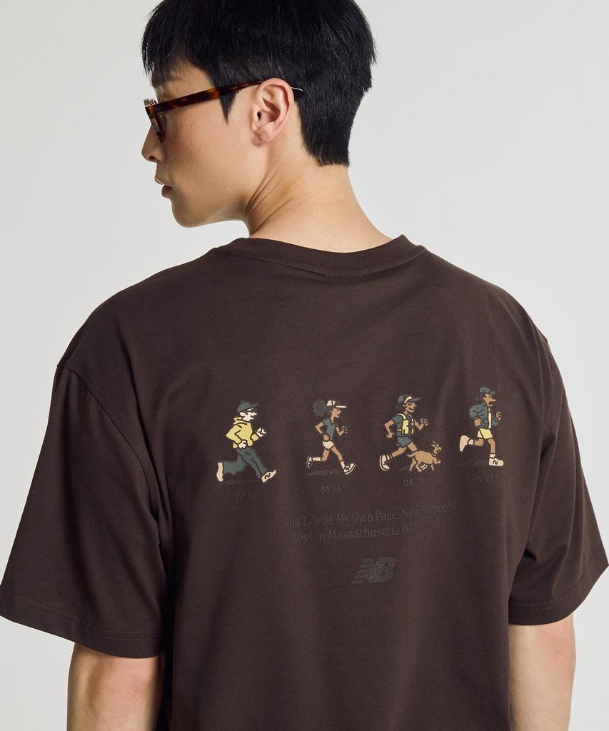 Nyuballanseu Nbneg21503 / Camiseta de Manga Curta Uni Nb Friends (Castanho)