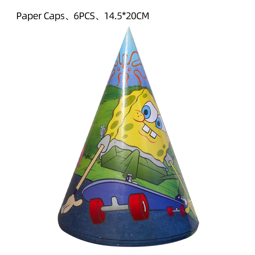 Sponge-Bob Birthday Party Decoration For Kids Toy Aluminum Foil Latex Balloon Cartoon Tableware Event Supplies Banner Backdrops
