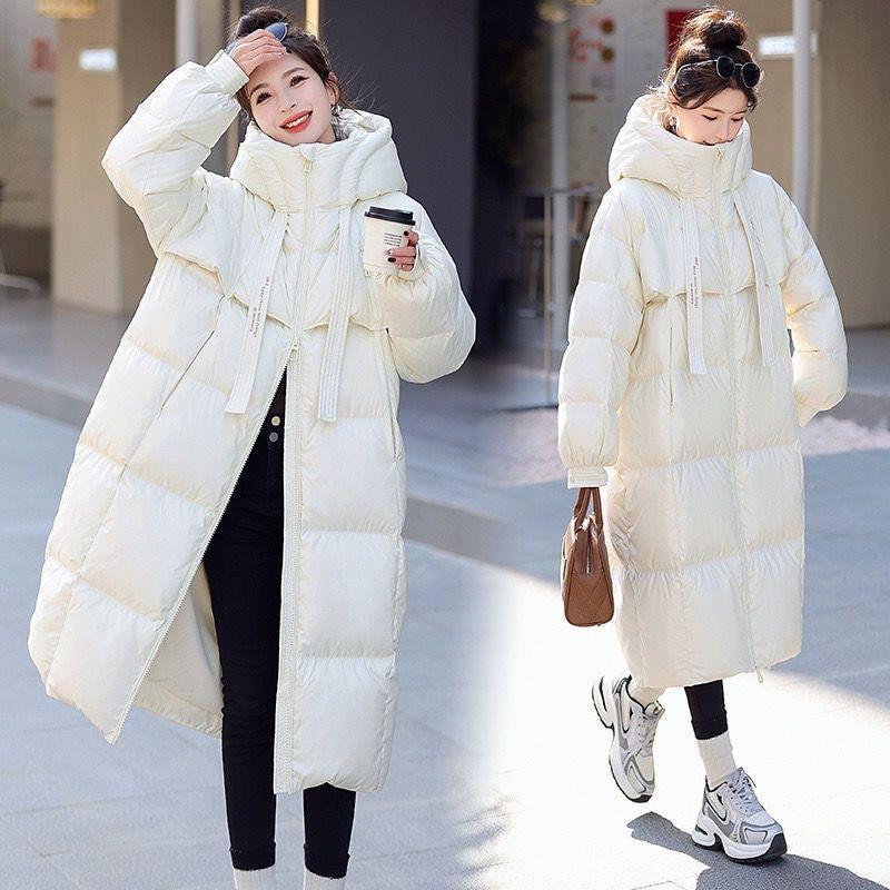 Winter Cotton-padded Jacket Korean Version of The Thick Cotton-padded Jacket Long Over-the-knee Hooded Down Padded Jacket