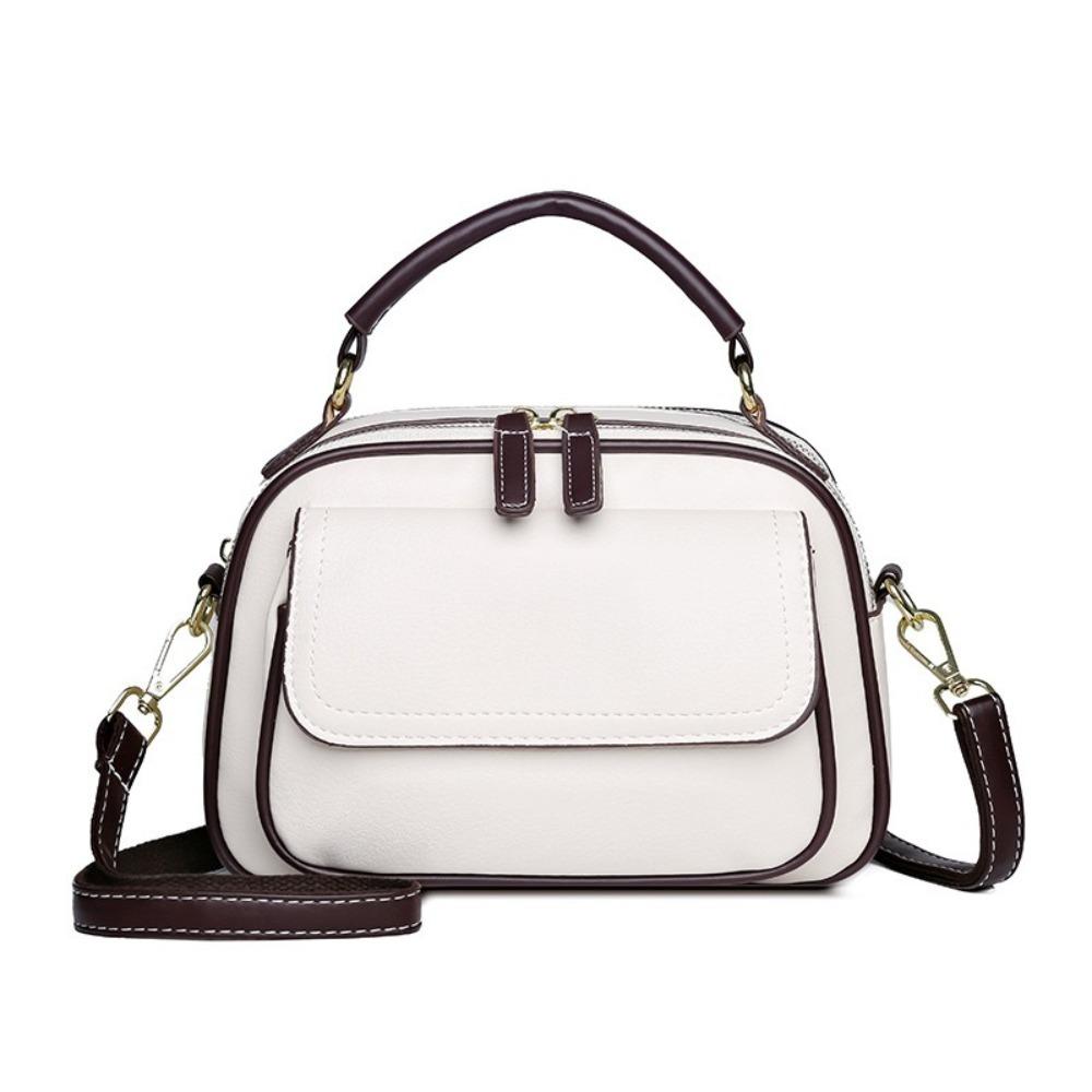 Versatile Retro Women Shoulder Bag PU Leather Large Capacity Messenger Handbag Luxury Cosmetic Bag