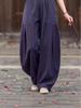 2026 Spring/Summer Women's Cotton Linen Lantern Pants - Artistic Retro Casual Long Pants with Sand Washed Ramie