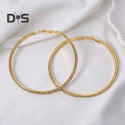 Gold Oversize Hoop Earrings Chic Plating Alloy Circle Earrings Statement Geometric Jewelry for Women