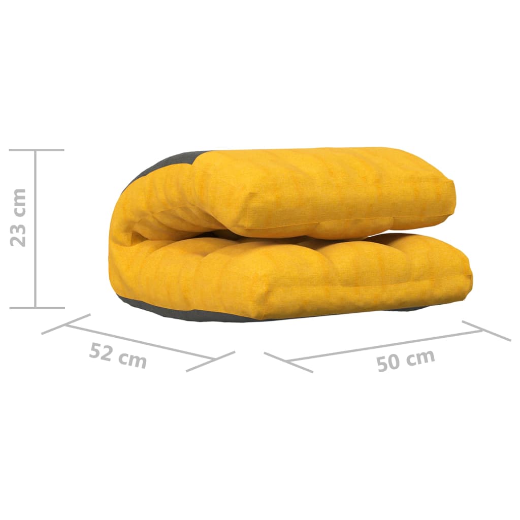 Floor Chair Foldable Mustard Yellow Fabric