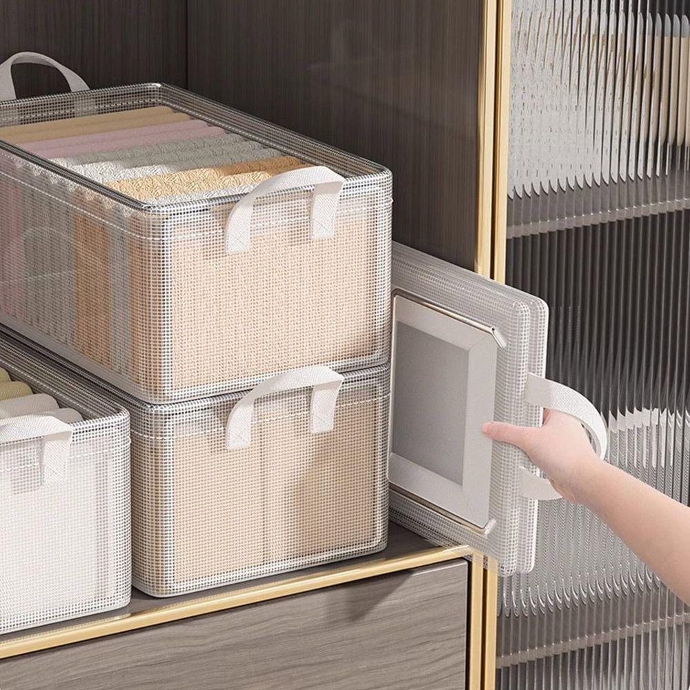 Folding Storage Basket PVC Organizing Container Underwear Storage Drawer  for Clothes and Pants