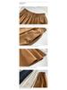 Luxi Autumn High Waist Slim Puffy A-Line Skirt with Elastic Waist and Medium Long Swing.