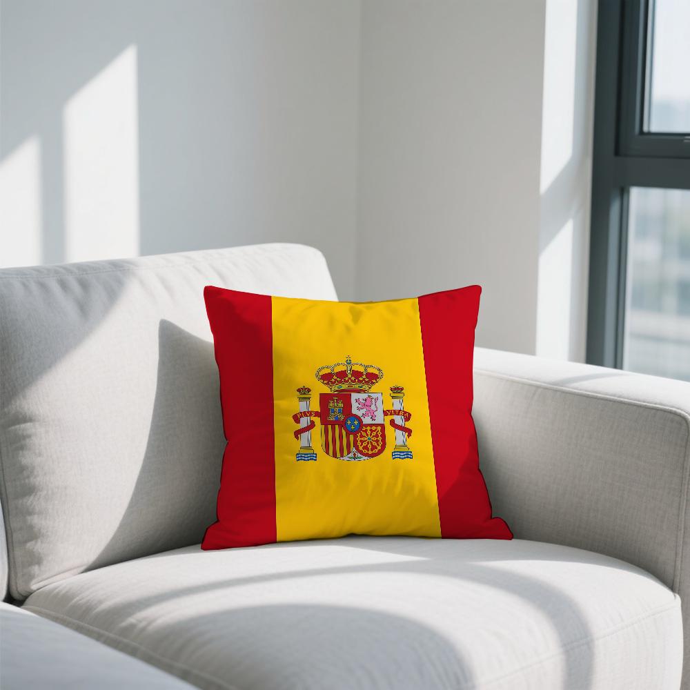 S-Spain Flag Cool cushion cover Double Sided Printed Polyester Pillowcase Pattern Decorative Zipper Cushion Cover