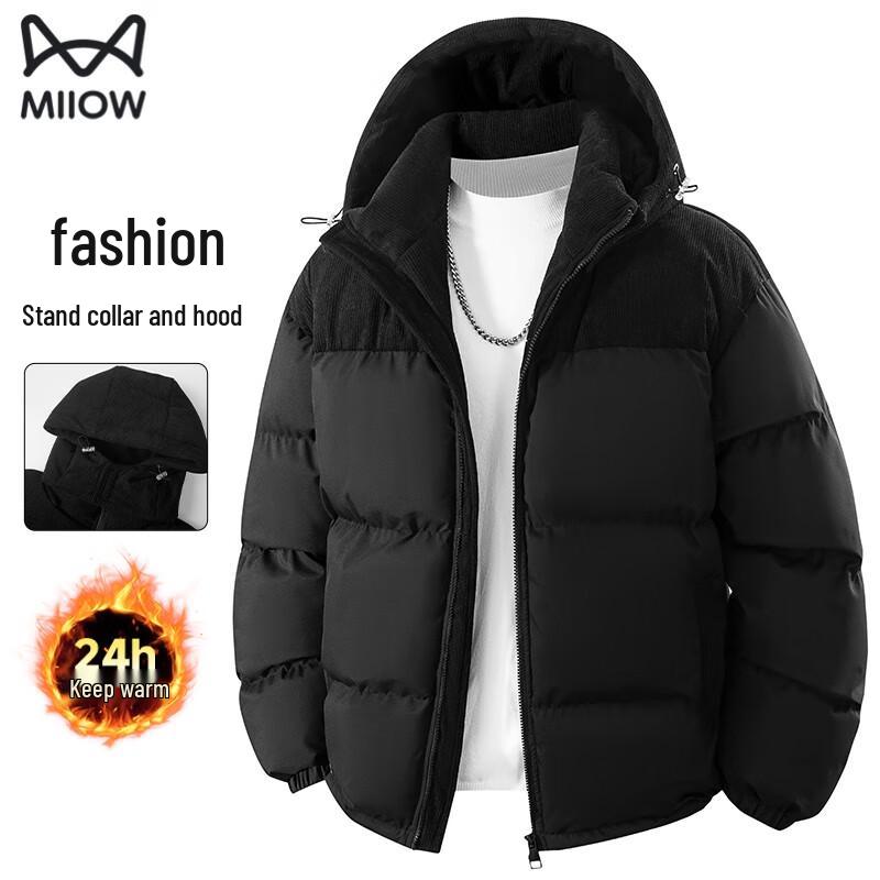 MiiOW Men s Hooded Padded Winter Jacket M