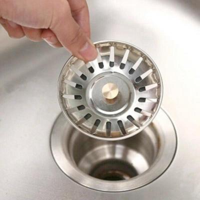 80MM Bathroom Sink Strainer Stainless Steel Water Stopper Sink Water Filter Plug Kitchen Sink Accessories Home Kitchen Tools