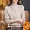 Mittleren Alters Mama Rot Pullover frauen Verdickt Herbst Winter Mode Ausländer Warme Strick Pullover