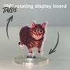 Talos 2D Flat Rotating Acrylic Cat Sign for Car Dashboard, Desk Decor, Cute Print Tabletop Centerpiece with Base Home Office, Interior Gift Lovers