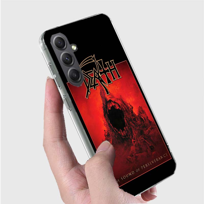 Metal Band D-Death Phone Case for Samsung A16 A26 A36 A56 A17 A37 A57 A07 A06 A02S A03 A04S A05S Galaxy Note 20 10 A50S A71 A51