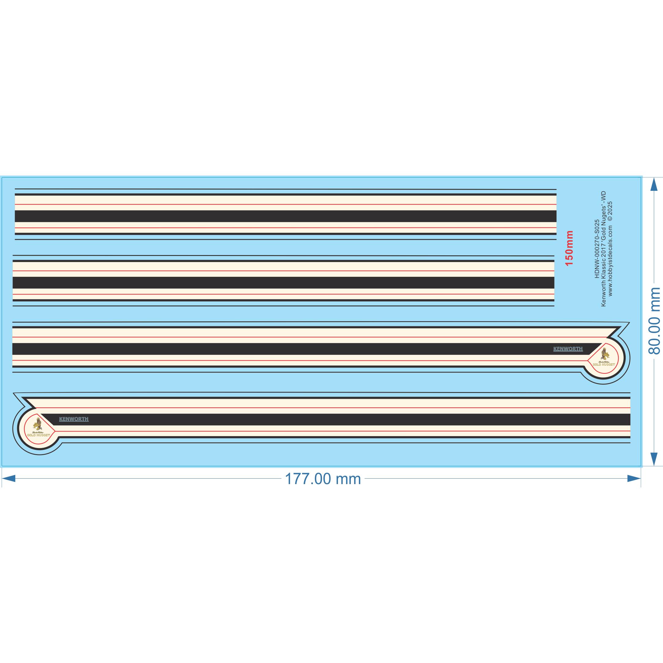 Kenworth Klassic 2017 Gold Nugets - 1/25 - Water Decal