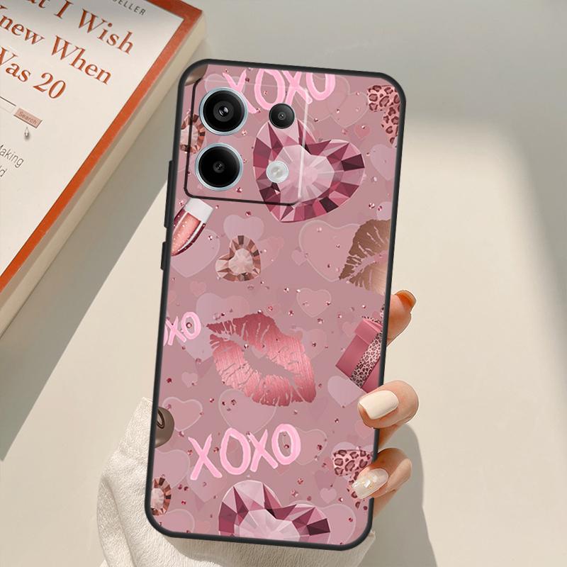 Love Rose Gold Style Funda For Xiaomi Redmi Note 14 13 12 10 11 15 Pro Plus Case For Redmi 15C 10C 12C 13C 14C 15