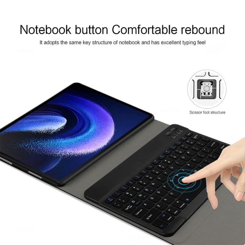 Magnetic Keyboard Case for Pad 9Pro 12.1in Tablets Protector Detachable Leather Cover Enhances Productivity