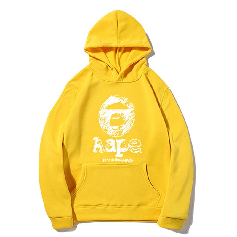 Europe Style A1APE Fleece-Lined Hooded Sweatshirt: Thank You Print