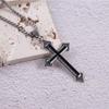 Style Black Hollow Stainless Steel Men Necklaces Clavicle Chains Cross Pendants Cross Necklaces