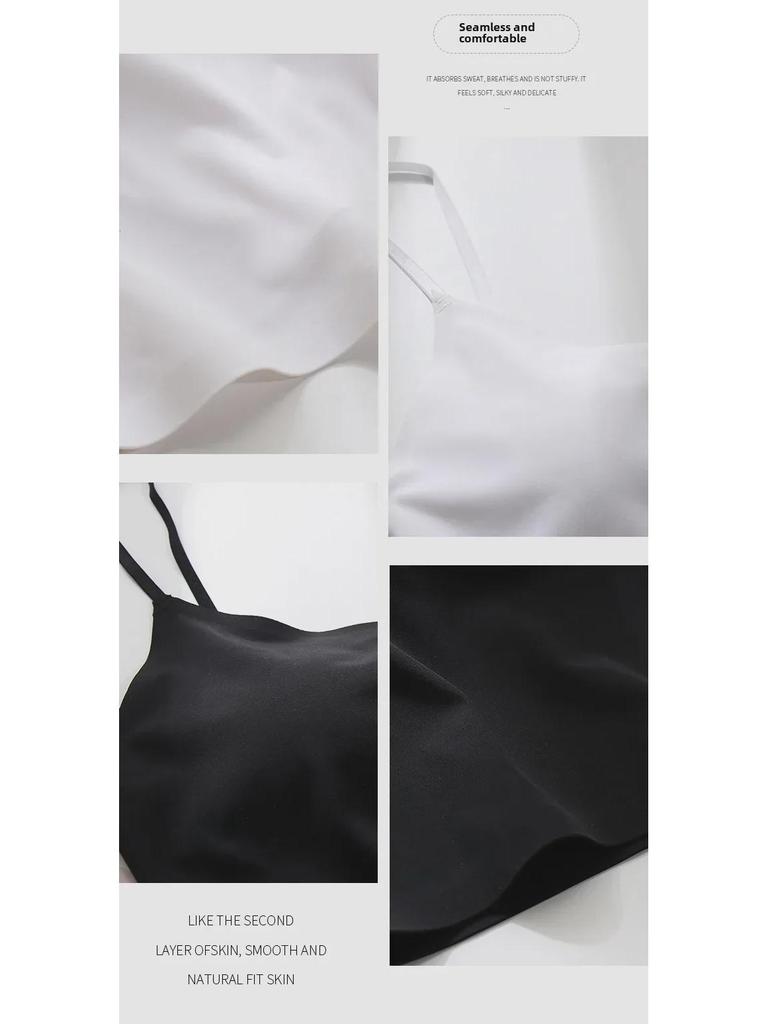 Ice Silk Padded Tube Top Camisole - Seamless, Sexy Sports Vest for Women