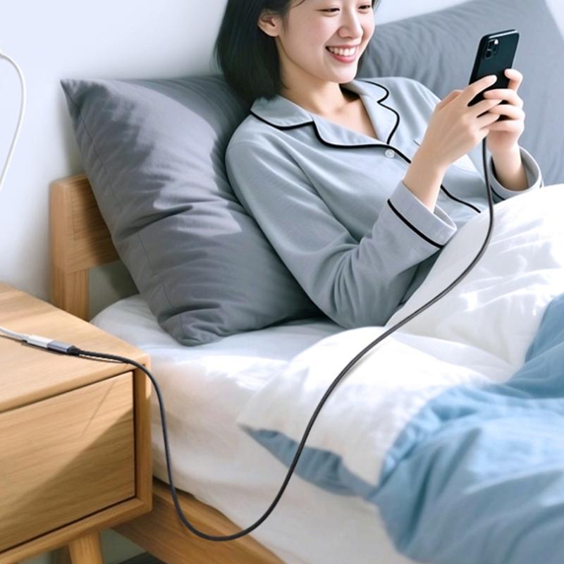 Braided Type C Extension Cable Male to Female Cord 100W Charging 4K Display Enhances Connection and Screen Mirroring