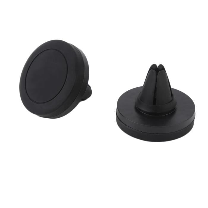 Support de téléphone - Aimant - Universel - Pour iPhone et Samsung - 2 pièces - Plastique noir
