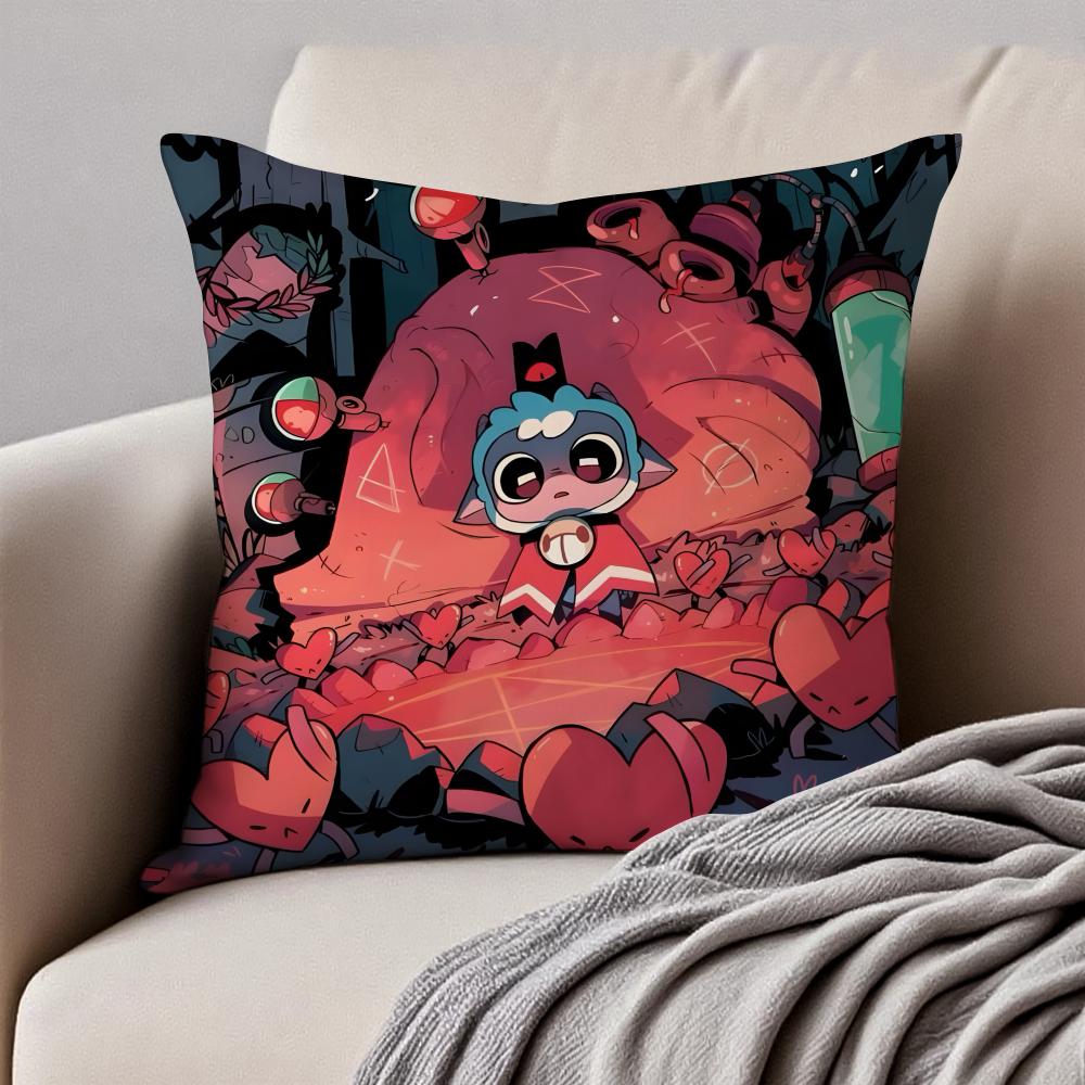 Gothic CCult Of The Lambs Game Cushion Cover Pillowcase Antidustmite Invisible Zipper Short Plush Sofa Cushion
