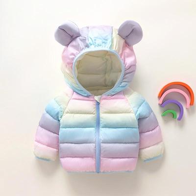 Kids' Hooded Cotton-Padded Jacket - Warm Cartoon Print for Boys & Girls In Autumn/Winter