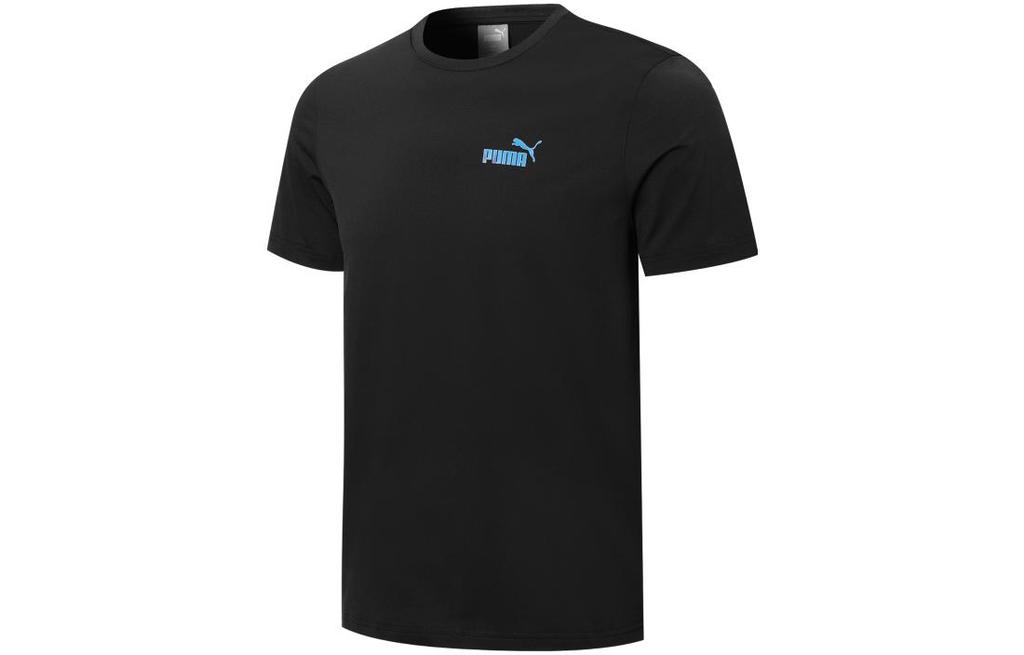 PUMA T Shirts Unisex Black Crew Neck Moderate Straight Fit 671961-01