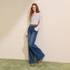 Sancai Washed High-Rise Flare Jeans